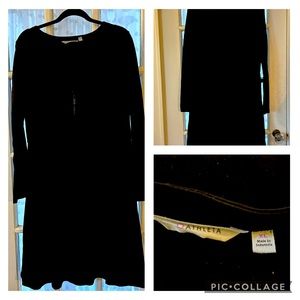 Athleta Black Dress size XL Fun Black Dress staple to wardrobe front zipper